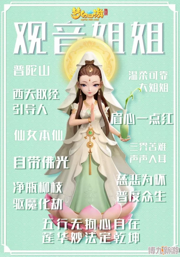 惊喜揭秘！少年西游记仙族橙将观音菩萨技能属性全解析，解锁超强辅助新篇章